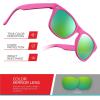 image:imageRetro Rewind Kids Sunglasses for Boys Girls Age 312  Shatterproof UV400 Toddler Children Sun GlassesHot Pink  Green Mirror