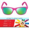 image:imageRetro Rewind Kids Sunglasses for Boys Girls Age 312  Shatterproof UV400 Toddler Children Sun GlassesHot Pink  Green Mirror
