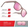 image:imageRetro Rewind Kids Sunglasses for Boys Girls Age 312  Shatterproof UV400 Toddler Children Sun GlassesTaupe  Revo Pink