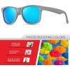 image:imageRetro Rewind Polarized Sunglasses for Men and Women  UV Protection Classic Sun GlassesMatte Gray  Revo Ice Blue