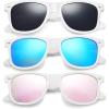 3-pack White: Smoke + Mirror Ice Blue + Mirror Rose Gold