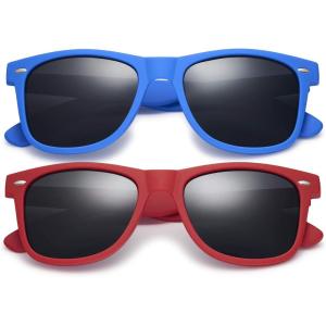 image:imageRetro Rewind Polarized Sunglasses for Men and Women  UV Protection Classic Sun Glasses2pack Royal Blue  Red