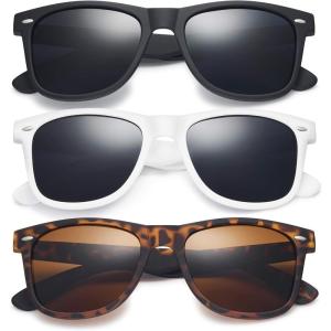 image:imageRetro Rewind Polarized Sunglasses for Men and Women  UV Protection Classic Sun Glasses3pack Matte Black  Matte White  Tortoise