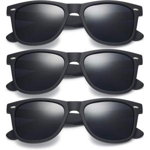 image:imageRetro Rewind Polarized Sunglasses for Men and Women  UV Protection Classic Sun Glasses3pack Matte Black