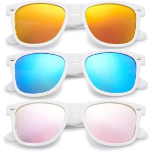 image:imageRetro Rewind Polarized Sunglasses for Men and Women  UV Protection Classic Sun Glasses3pack White Mirror Orange  Mirror Ice Blue  Mirror Rose Gold