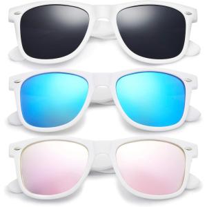image:imageRetro Rewind Polarized Sunglasses for Men and Women  UV Protection Classic Sun Glasses3pack White Smoke  Mirror Ice Blue  Mirror Rose Gold