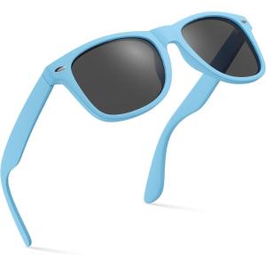 image:imageRetro Rewind Polarized Sunglasses for Men and Women  UV Protection Classic Sun GlassesMatte Baby Blue  Smoke