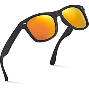 image:imageRetro Rewind Polarized Sunglasses for Men and Women  UV Protection Classic Sun GlassesMatte Black  Revo Orange