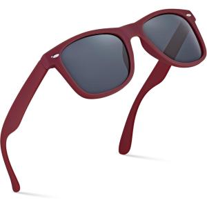 image:imageRetro Rewind Polarized Sunglasses for Men and Women  UV Protection Classic Sun GlassesMatte Burgundy  Smoke