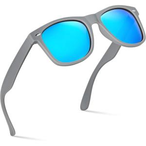 image:imageRetro Rewind Polarized Sunglasses for Men and Women  UV Protection Classic Sun GlassesMatte Gray  Revo Ice Blue