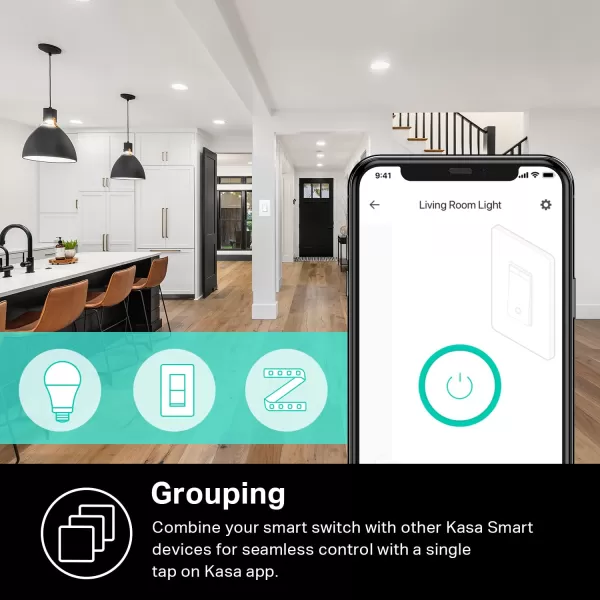 Kasa Smart Dimmer Switch HS220P3 Single Pole Needs Neutral Wire 24GHz WiFi Light Switch Works with Alexa and Google Home UL Certified No Hub Required 3PackWhite