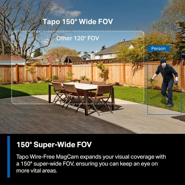 TPLink  MagCam 2024 PCMag Editors Choice ampamp Wirecutter Recommended Outdoor Security Camera 2K Battery Magnetic Mount Wireless Camera 150 FOV SDCloud Storage PersonVehicle DetectionWhite