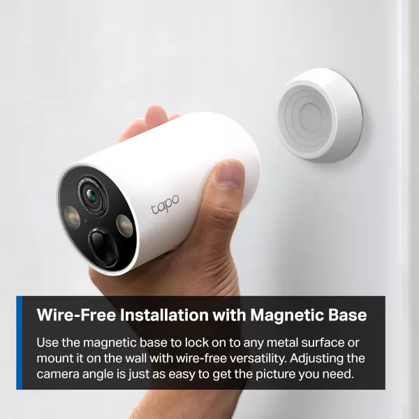 TPLink  MagCam 2024 PCMag Editors Choice ampamp Wirecutter Recommended Outdoor Security Camera 2K Battery Magnetic Mount Wireless Camera 150 FOV SDCloud Storage PersonVehicle DetectionWhite