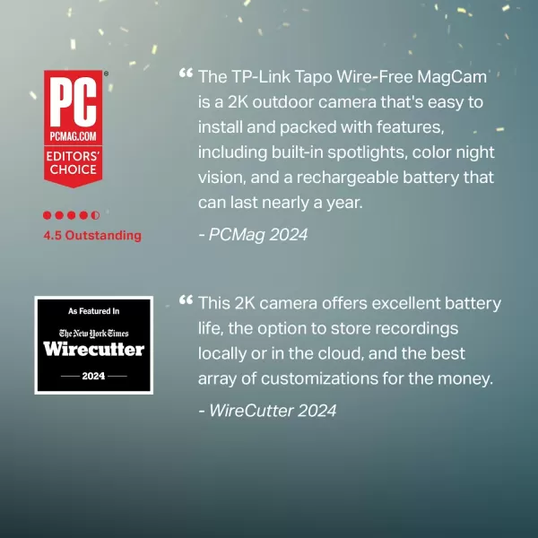 TPLink  MagCam 2024 PCMag Editors Choice ampamp Wirecutter Recommended Outdoor Security Camera 2K Battery Magnetic Mount Wireless Camera 150 FOV SDCloud Storage PersonVehicle DetectionWhite