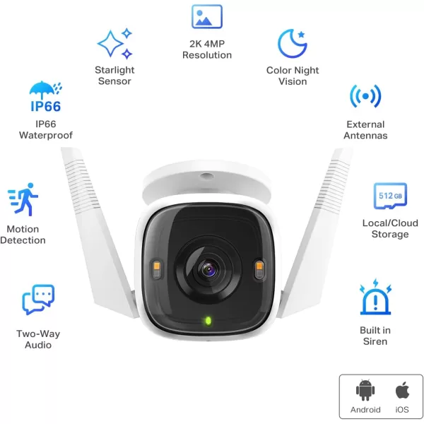 TPLink  MagCam 2024 PCMag Editors Choice ampamp Wirecutter Recommended Outdoor Security Camera 2K Battery Magnetic Mount Wireless Camera 150 FOV SDCloud Storage PersonVehicle DetectionWhite