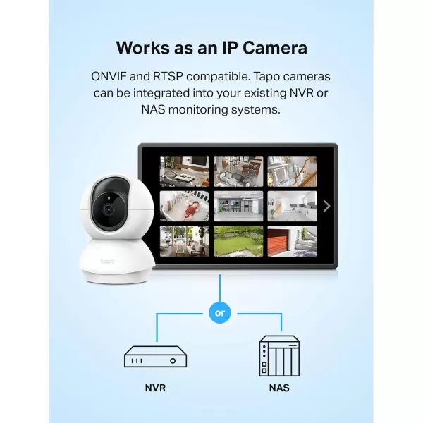 TPLink Tapo 2K QHD PanTilt WiFi Camera  Apple HomeKit  Physical Privacy Mode  Color Night Vision  Motion Tracking  2Way Audio  LocalCloud Storage  Works wAlexaampampGoogle Home  Tapo C225White