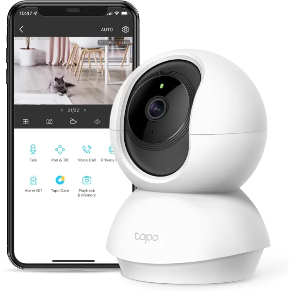 TPLink Tapo 2K QHD PanTilt WiFi Camera  Apple HomeKit  Physical Privacy Mode  Color Night Vision  Motion Tracking  2Way Audio  LocalCloud Storage  Works wAlexaampampGoogle Home  Tapo C225White