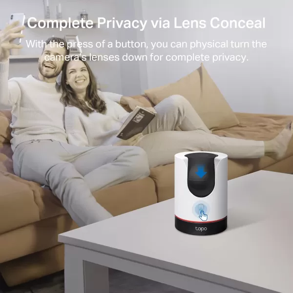 TPLink Tapo 2K QHD PanTilt WiFi Camera  Apple HomeKit  Physical Privacy Mode  Color Night Vision  Motion Tracking  2Way Audio  LocalCloud Storage  Works wAlexaampampGoogle Home  Tapo C225White