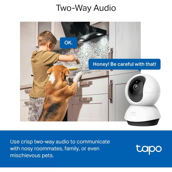 TPLink Tapo 2K QHD PanTilt WiFi Camera  Apple HomeKit  Physical Privacy Mode  Color Night Vision  Motion Tracking  2Way Audio  LocalCloud Storage  Works wAlexaampampGoogle Home  Tapo C225White