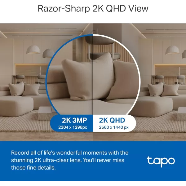 TPLink Tapo 2K QHD PanTilt WiFi Camera  Apple HomeKit  Physical Privacy Mode  Color Night Vision  Motion Tracking  2Way Audio  LocalCloud Storage  Works wAlexaampampGoogle Home  Tapo C225White