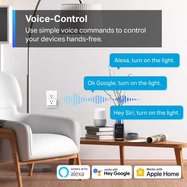 TPLink Tapo Apple HomeKit Smart Plug Mini Compact Design 15A1800W Max Super Easy Setup Works with Siri Alexa ampamp Google Home UL Certified 24G WiFi Only White Tapo P1254PackHomeKit Compatible