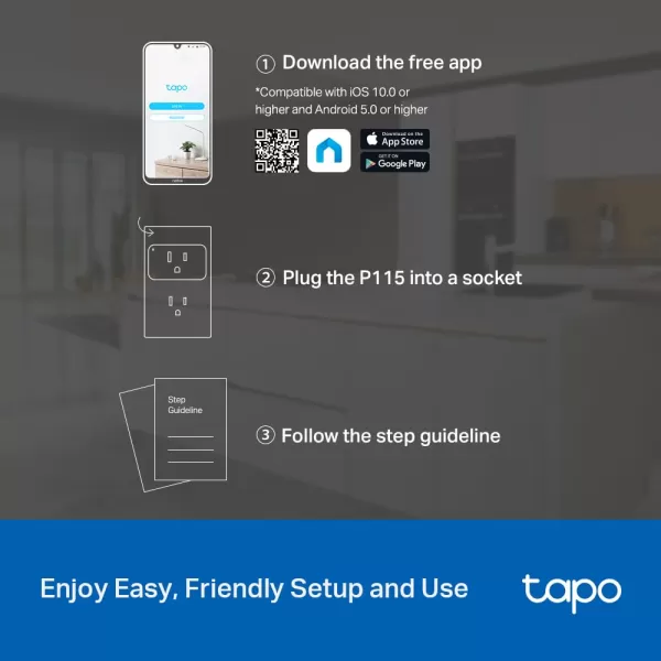 TPLink Tapo Apple HomeKit Smart Plug Mini Compact Design 15A1800W Max Super Easy Setup Works with Siri Alexa ampamp Google Home UL Certified 24G WiFi Only White Tapo P1254PackEnergy Monitoring