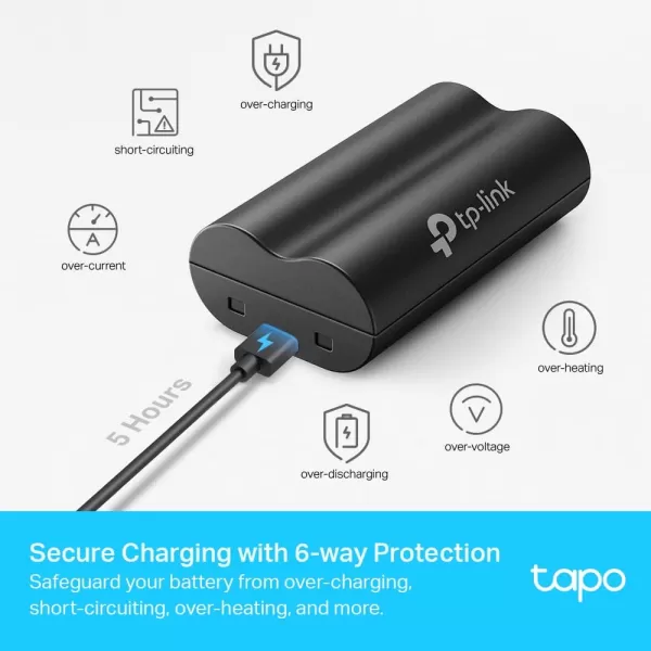 TPLink Tapo Battery Pack Rechargeable 6700mAh Large Battery Capacity Compatible with Tapo C420 and Tapo C400 Charging Protection Tapo A100