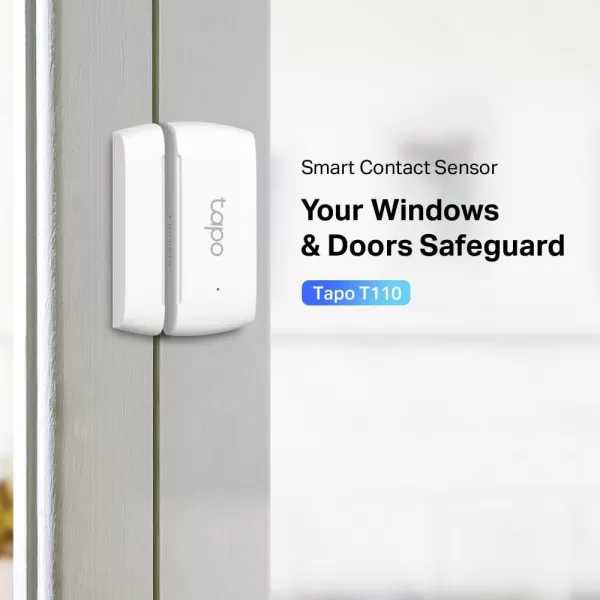 TPLink Tapo Door Sensor Mini REQUIRES Tapo Hub Long Battery Life w Sub1G LowPower Wireless protocol Contact Sensor 15mm Wide Gap Allowed RealTime Notification Smart Action Tapo T110Contact Sensor