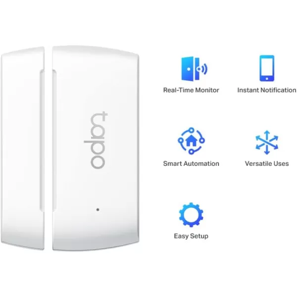 TPLink Tapo Door Sensor Mini REQUIRES Tapo Hub Long Battery Life w Sub1G LowPower Wireless protocol Contact Sensor 15mm Wide Gap Allowed RealTime Notification Smart Action Tapo T110Contact Sensor  Hub Bundle