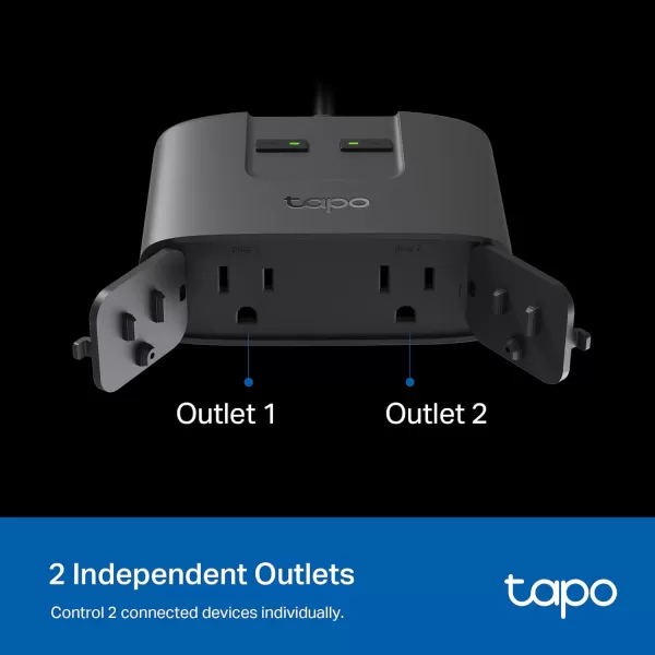 TPLink Tapo Matter Outdoor Smart Plug 2 Individual outlets IP65 Weather Resistance Works with Apple Home Alexa Google Home Long WiFi Range 24G WiFi Only ETL CertifiedTapo P400M