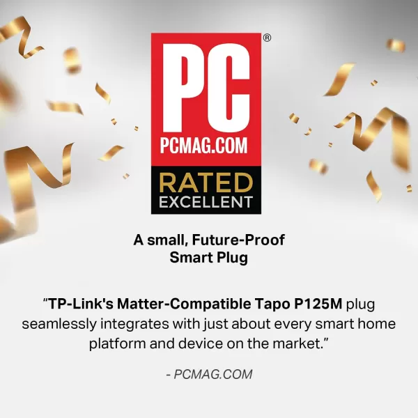 TPLink Tapo Matter Supported Smart Plug Mini Compact Design 15A1800W Max Super Easy Setup Works with Apple Home Alexa ampamp Google Home UL Certified 24G WiFi Only White Tapo P125M3Pack3Pack