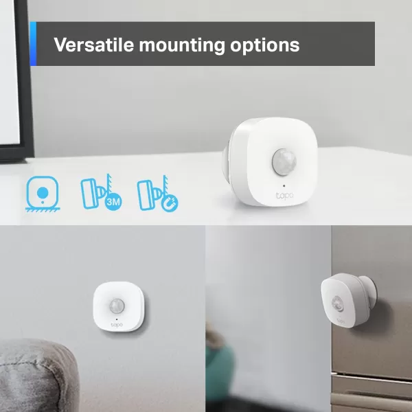 TPLink Tapo Motion Sensor Requires Tapo Hub Long Battery Life wSub1G LowPower Wireless Protocol Wide Range Detection Adjustable Sensitivity RealTime Notification Smart Action Tapo T100Motion Sensor