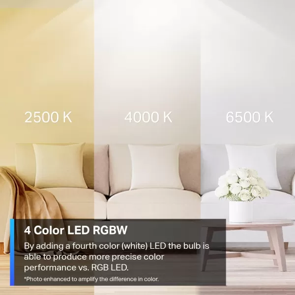 TPLink Tapo Smart Light Bulbs 16M Colors RGBW Dimmable Compatible with Alexa and Google Home A19 60W Equivalent 800LM CRIampgt90 24GHz WiFi only No Hub Required Tapo L530E4Pack800LM  Works w Alexa  Google