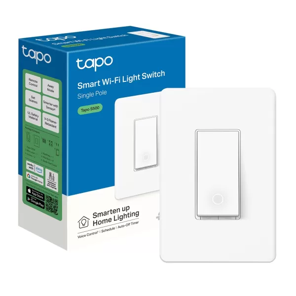 TPLink Tapo Smart Light Switch Matter Compatible Single Pole Neutral Wire Required Voice Control wSiri Alexa ampamp Google Home UL Certified Timer ampamp Schedule Guided Install Tapo S5052PackAlexa  Google Home