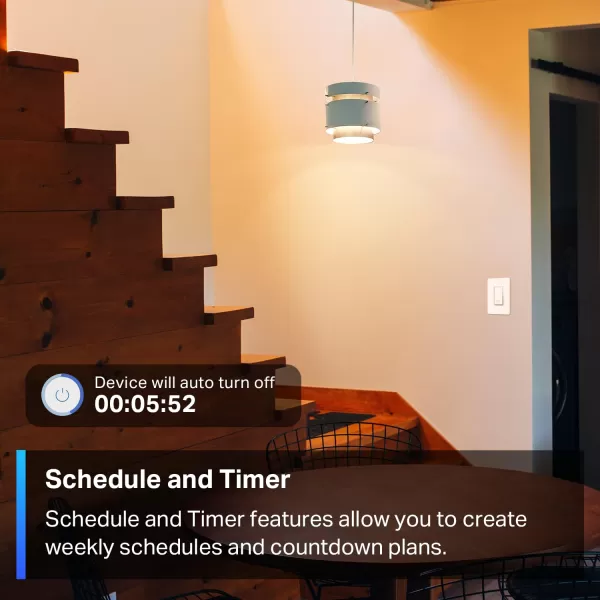 TPLink Tapo Smart Light Switch Matter Compatible Single Pole Neutral Wire Required Voice Control wSiri Alexa ampamp Google Home UL Certified Timer ampamp Schedule Guided Install Tapo S5052PackMatter Compatible