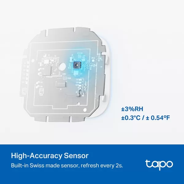 TPLink Tapo Smart Temperature and Humidity Monitor  Requires Tapo Hub  27quot EInk Display  SwissMade Sensor  LongLasting Performance  RealTime Notification  Visual Graphics  Tapo T315Temperature Sensor w Display  Hub Bundle