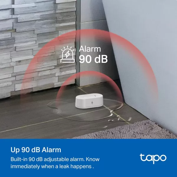 TPLink Tapo Smart Water Leak Detector Requires Tapo Hub Water Leak Sensor WiFi with Rapid Dripping Detection 90dB Adjustable Alarm App Alerts Compatible with Alexa and Google Home Tapo T300Water Leak Sensor  Hub Bundle