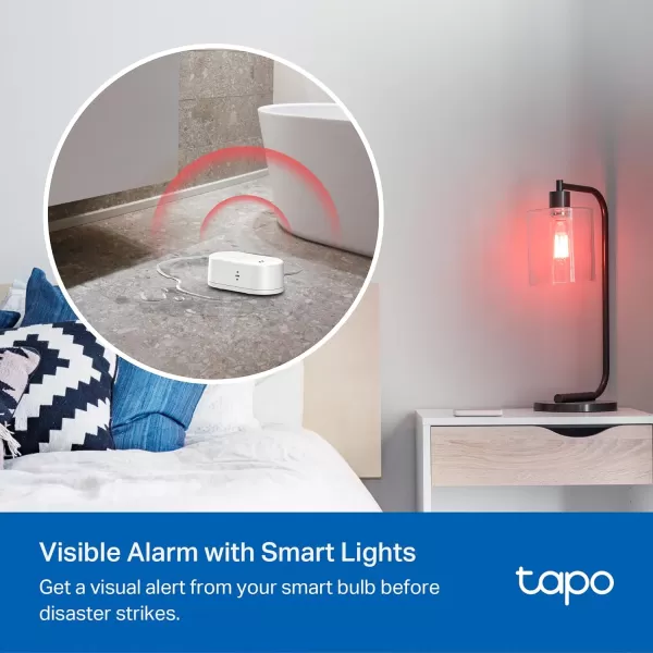 TPLink Tapo Smart Water Leak Detector Requires Tapo Hub Water Leak Sensor WiFi with Rapid Dripping Detection 90dB Adjustable Alarm App Alerts Compatible with Alexa and Google Home Tapo T300Water Leak Sensor  Hub Bundle