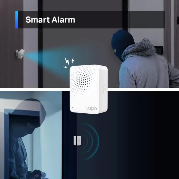 TPLink Tapo Smart Water Leak Detector Requires Tapo Hub Water Leak Sensor WiFi with Rapid Dripping Detection 90dB Adjustable Alarm App Alerts Compatible with Alexa and Google Home Tapo T300Water Leak Sensor  Hub Bundle