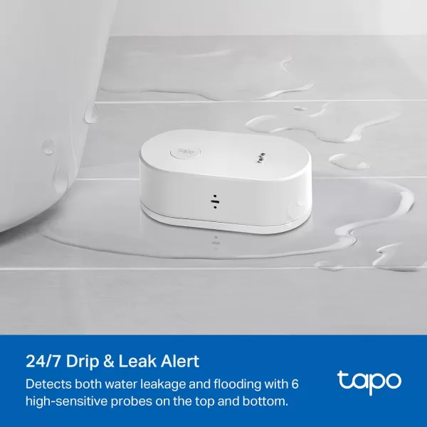 TPLink Tapo Smart Water Leak Detector Requires Tapo Hub Water Leak Sensor WiFi with Rapid Dripping Detection 90dB Adjustable Alarm App Alerts Compatible with Alexa and Google Home Tapo T300Water Leak Sensor  Hub Bundle
