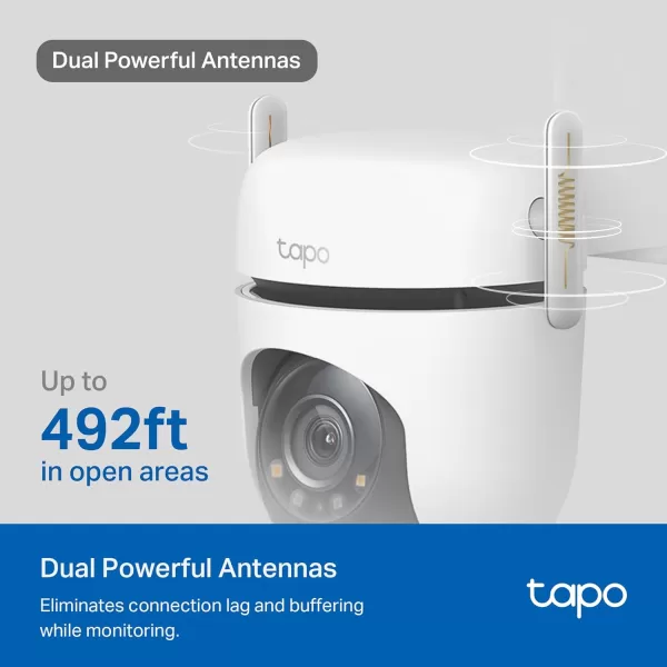 Tapo 1080P Outdoor Wired PanTilt Security WiFi Camera 360 View Motion Tracking Works with Alexa ampamp Google Home Night Vision Free AI Detection Cloud ampamp SD Card Storageup to 512GB Tapo C5002K QHD  Color Night Vision