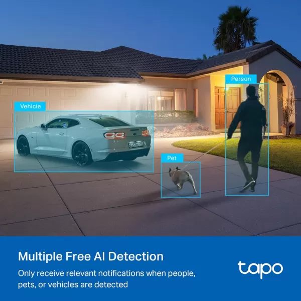 Tapo 1080P Outdoor Wired PanTilt Security WiFi Camera 360 View Motion Tracking Works with Alexa ampamp Google Home Night Vision Free AI Detection Cloud ampamp SD Card Storageup to 512GB Tapo C5002K QHD  Color Night Vision
