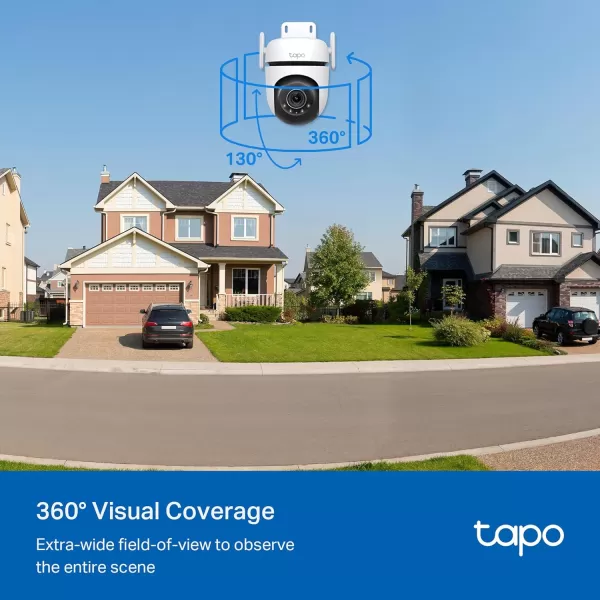 Tapo 1080P Outdoor Wired PanTilt Security WiFi Camera 360 View Motion Tracking Works with Alexa ampamp Google Home Night Vision Free AI Detection Cloud ampamp SD Card Storageup to 512GB Tapo C5002K QHD  Color Night Vision