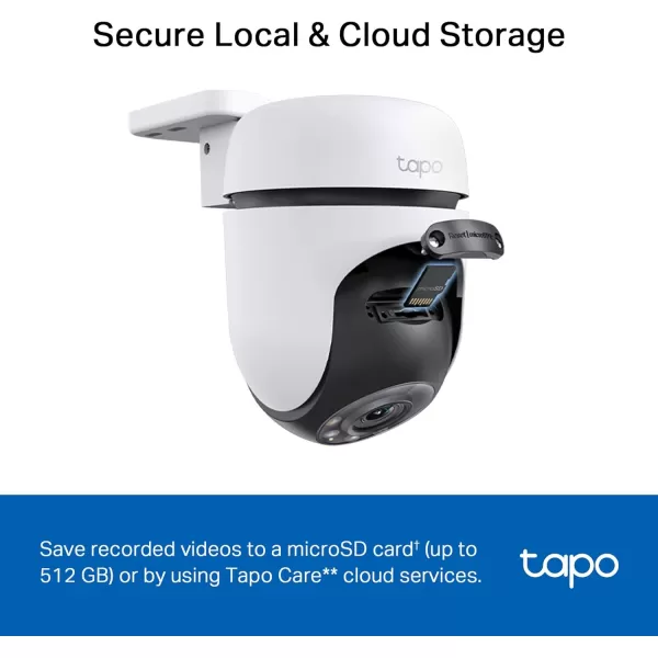 Tapo 1080P Outdoor Wired PanTilt Security WiFi Camera 360 View Motion Tracking Works with Alexa ampamp Google Home Night Vision Free AI Detection Cloud ampamp SD Card Storageup to 512GB Tapo C5002K