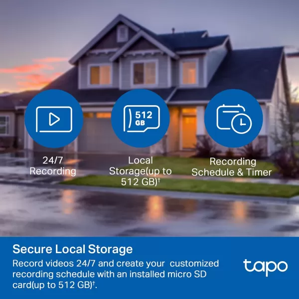 Tapo 1080P Outdoor Wired PanTilt Security WiFi Camera 360 View Motion Tracking Works with Alexa ampamp Google Home Night Vision Free AI Detection Cloud ampamp SD Card Storageup to 512GB Tapo C5001080P