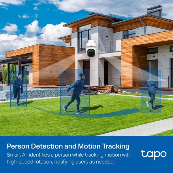 Tapo 1080P Outdoor Wired PanTilt Security WiFi Camera 360 View Motion Tracking Works with Alexa ampamp Google Home Night Vision Free AI Detection Cloud ampamp SD Card Storageup to 512GB Tapo C5001080P
