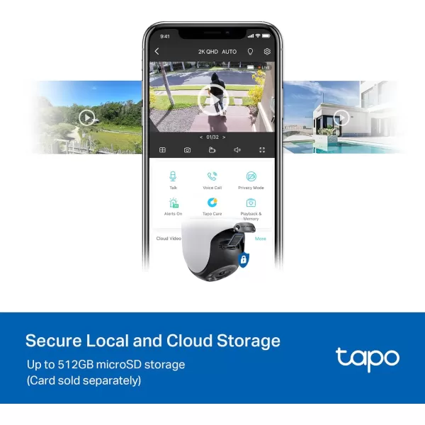 Tapo 1080P Outdoor Wired PanTilt Security WiFi Camera 360 View Motion Tracking Works with Alexa ampamp Google Home Night Vision Free AI Detection Cloud ampamp SD Card Storageup to 512GB Tapo C5002K QHD  Color Night Vision