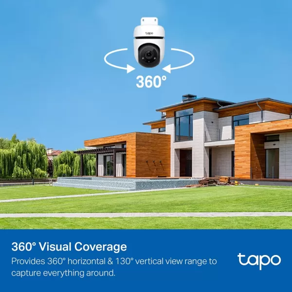 Tapo 1080P Outdoor Wired PanTilt Security WiFi Camera 360 View Motion Tracking Works with Alexa ampamp Google Home Night Vision Free AI Detection Cloud ampamp SD Card Storageup to 512GB Tapo C5001080P