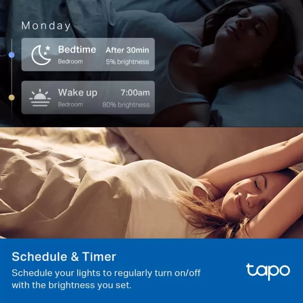 Tapo TPLink Smart Light Bulbs 16M Colors RGBW Dimmable Alexa FrustrationFree Setup A19 60W Equivalent 800LM CRIampgt90 24GHz WiFi only L531E