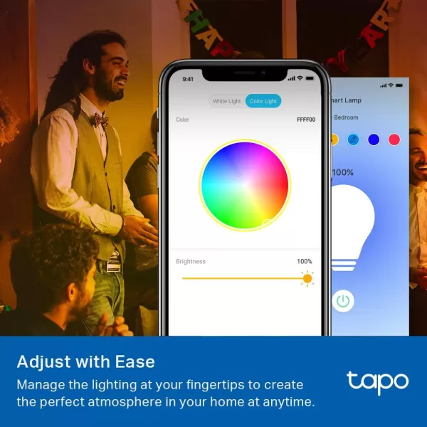 Tapo TPLink Smart Light Bulbs 16M Colors RGBW Dimmable Alexa FrustrationFree Setup A19 60W Equivalent 800LM CRIampgt90 24GHz WiFi only L531E